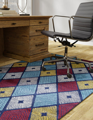 Multicolor 6' 1 x 9' Laguna Rectangle Area Rug 100% Polypropylene Modern Contemporary Carpet for Bedrooms, Living Room, Dining, Office for Sale at Rug Engine