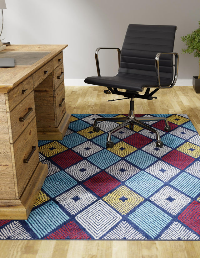 Multicolor 7' 1 x 10' Laguna Rectangle Area Rug 100% Polypropylene Modern Contemporary Carpet for Bedrooms, Living Room, Dining, Office for Sale at Rug Engine