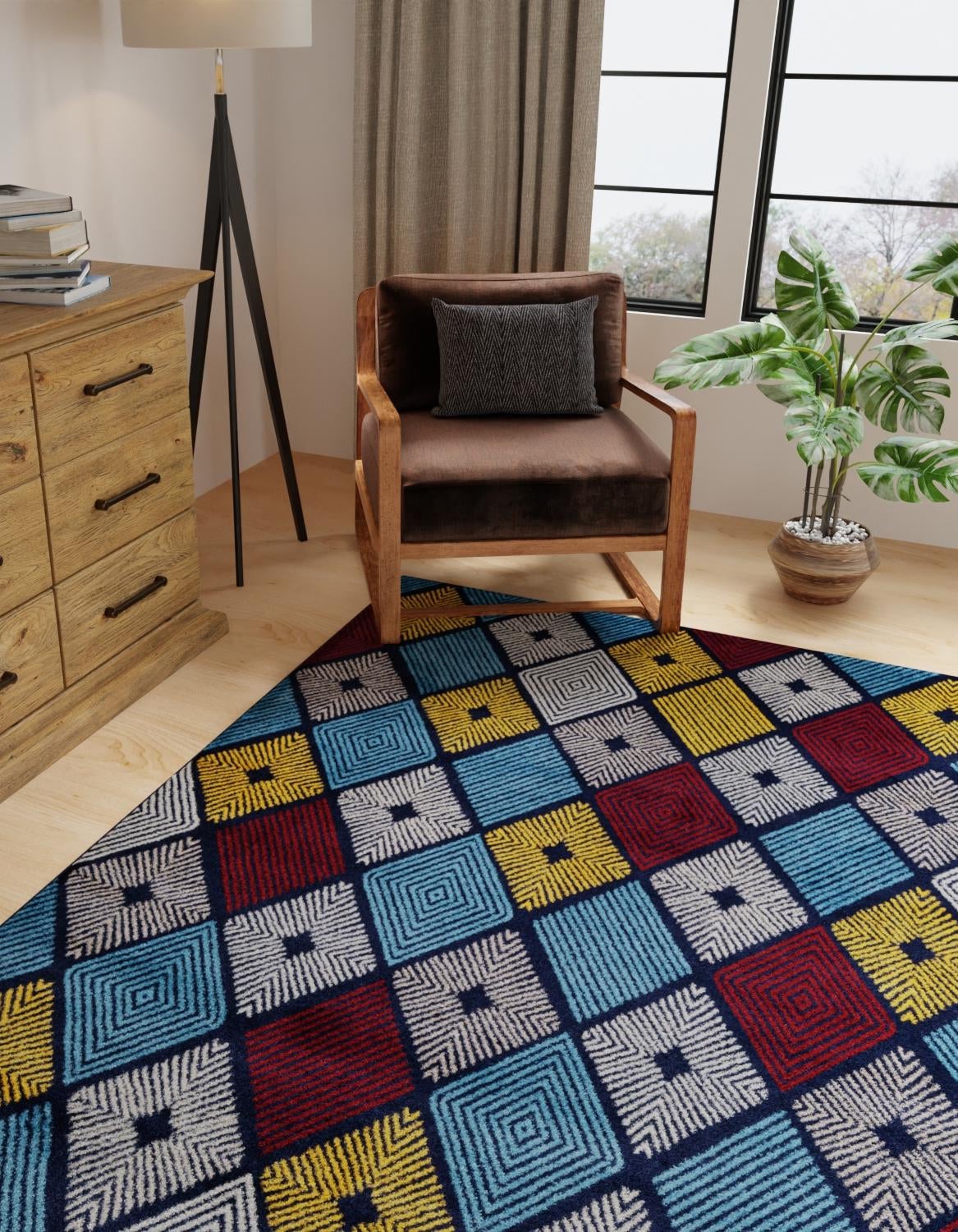 Multicolor 4' 1 x 6' 1 Laguna Rectangle Area Rug 100% Polypropylene Modern Contemporary Carpet for Bedrooms, Living Room, Dining, Office for Sale at Rug Engine