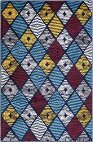 Multicolor 5' 3 x 8' Laguna Rectangle Area Rug 100% Polypropylene Modern Contemporary Carpet for Bedrooms, Living Room, Dining, Office for Sale at Rug Engine