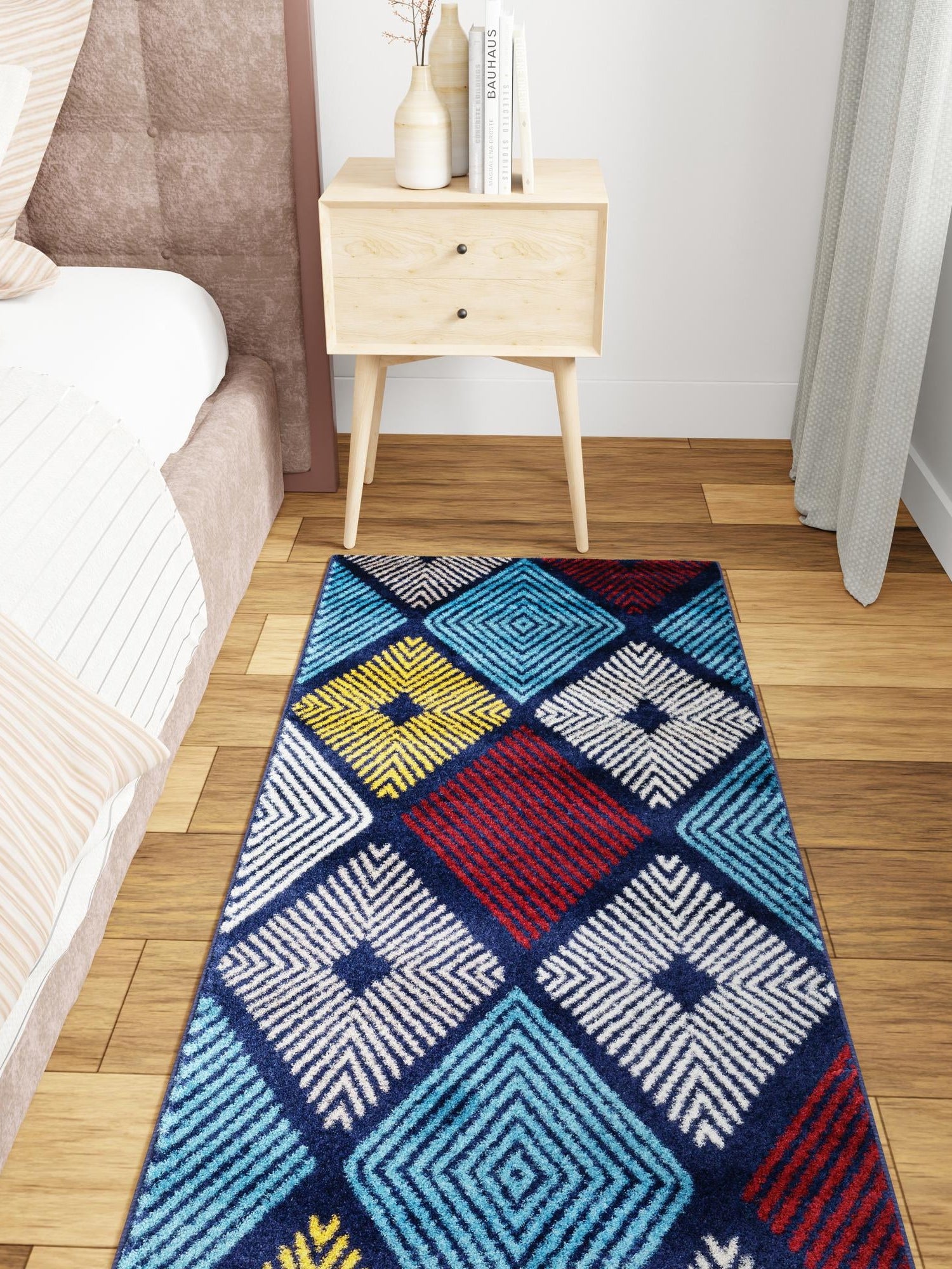 Multicolor 2' 7 x 8' Laguna Runner Area Rug 100% Polypropylene Modern Contemporary Carpet for Bedrooms, Living Room, Dining, Office for Sale at Rug Engine