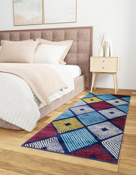 Multicolor 2' x 6' 1 Laguna Runner Area Rug 100% Polypropylene Modern Contemporary Carpet for Bedrooms, Living Room, Dining, Office for Sale at Rug Engine