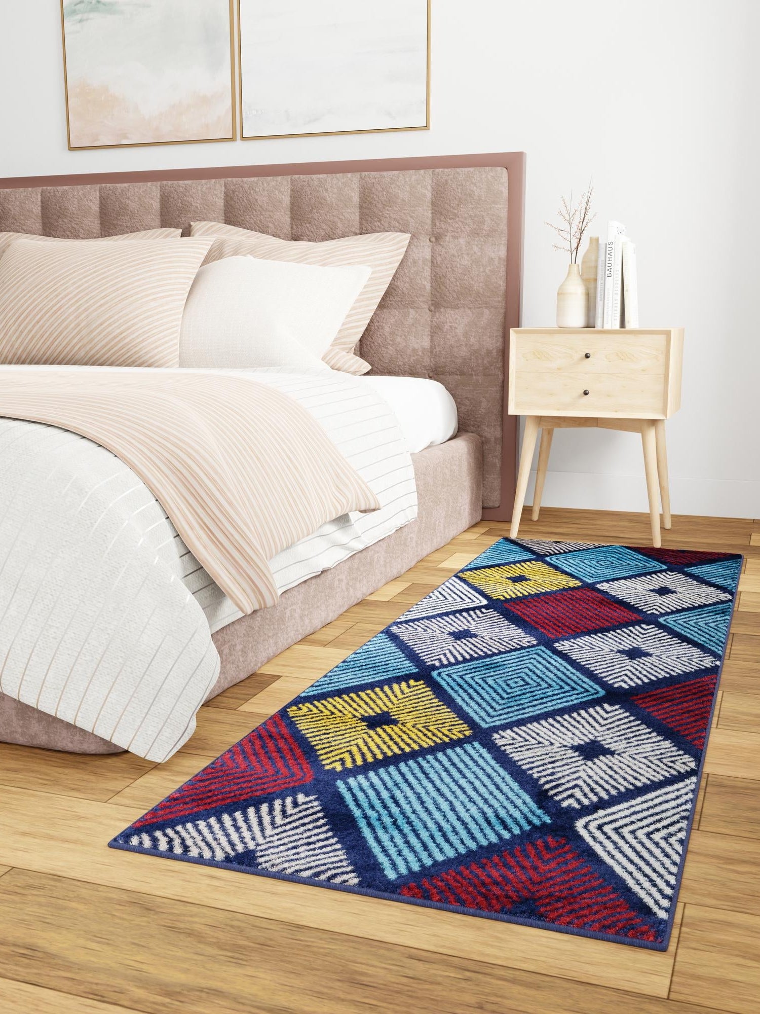 Multicolor 2' 7 x 8' Laguna Runner Area Rug 100% Polypropylene Modern Contemporary Carpet for Bedrooms, Living Room, Dining, Office for Sale at Rug Engine