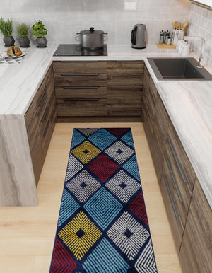 Multicolor 2' 7 x 8' Laguna Runner Area Rug 100% Polypropylene Modern Contemporary Carpet for Bedrooms, Living Room, Dining, Office for Sale at Rug Engine
