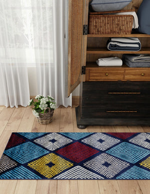 Multicolor 2' 7 x 10' Laguna Runner Area Rug 100% Polypropylene Modern Contemporary Carpet for Bedrooms, Living Room, Dining, Office for Sale at Rug Engine
