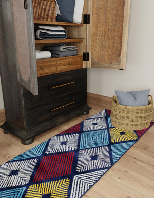 Multicolor 2' x 6' 1 Laguna Runner Area Rug 100% Polypropylene Modern Contemporary Carpet for Bedrooms, Living Room, Dining, Office for Sale at Rug Engine