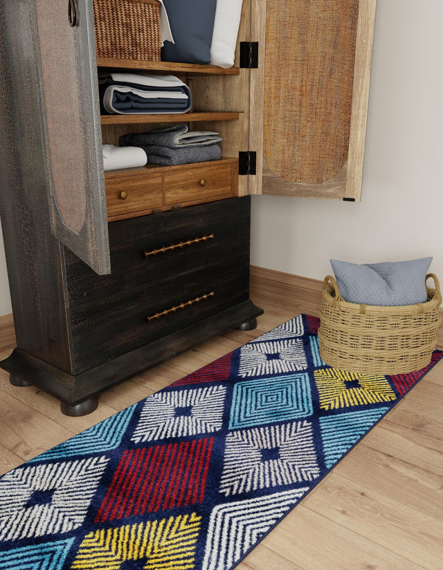 Multicolor 2' 7 x 10' Laguna Runner Area Rug 100% Polypropylene Modern Contemporary Carpet for Bedrooms, Living Room, Dining, Office for Sale at Rug Engine