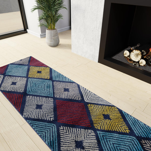 Multicolor 2' x 6' 1 Laguna Runner Area Rug 100% Polypropylene Modern Contemporary Carpet for Bedrooms, Living Room, Dining, Office for Sale at Rug Engine