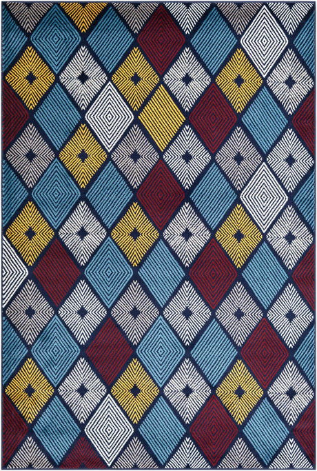 Multicolor 6' 1 x 9' Laguna Rectangle Area Rug 100% Polypropylene Modern Contemporary Carpet for Bedrooms, Living Room, Dining, Office for Sale at Rug Engine