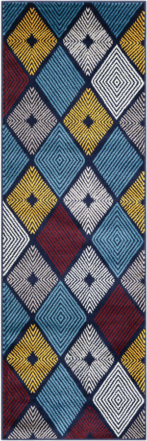 Multicolor 2' 7 x 8' Laguna Runner Area Rug 100% Polypropylene Modern Contemporary Carpet for Bedrooms, Living Room, Dining, Office for Sale at Rug Engine