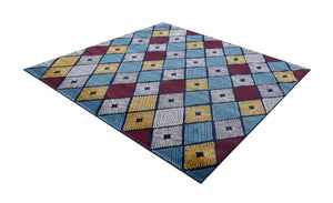 Multicolor 7' 10 x 7' 10 Laguna Square Area Rug 100% Polypropylene Modern Contemporary Carpet for Bedrooms, Living Room, Dining, Office for Sale at Rug Engine