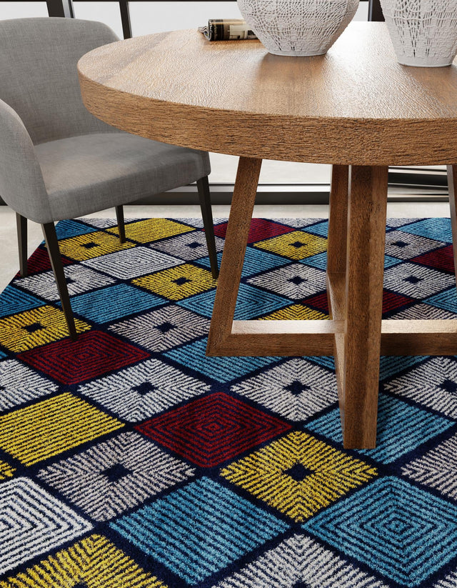 Multicolor 7' 10 x 7' 10 Laguna Square Area Rug 100% Polypropylene Modern Contemporary Carpet for Bedrooms, Living Room, Dining, Office for Sale at Rug Engine