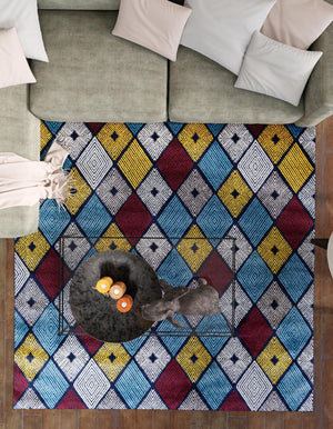Multicolor 7' 10 x 7' 10 Laguna Square Area Rug 100% Polypropylene Modern Contemporary Carpet for Bedrooms, Living Room, Dining, Office for Sale at Rug Engine