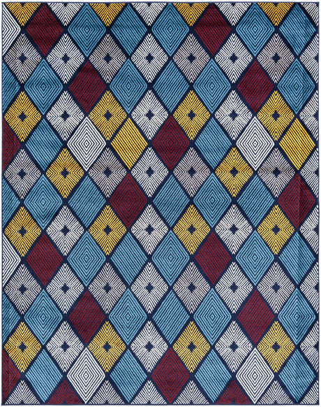 Multicolor 7' 10 x 10' Laguna Rectangle Area Rug 100% Polypropylene Modern Contemporary Carpet for Bedrooms, Living Room, Dining, Office for Sale at Rug Engine