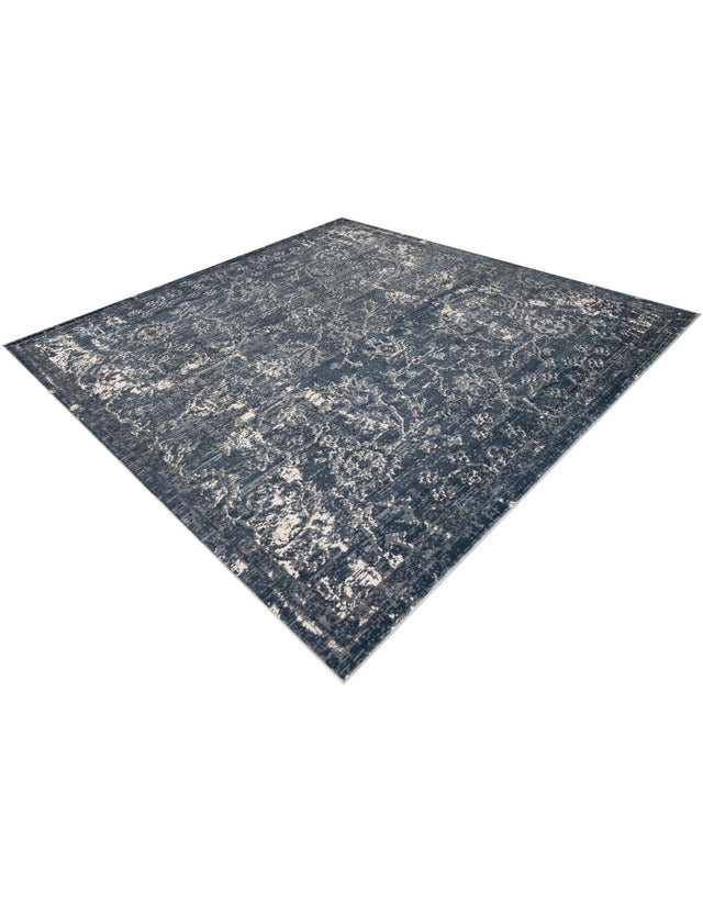 Blue 10' x 10' Portland Square Area Rug 85% Polypropylene & 15% Polyester Vintage Distressed Traditional Carpet for Home Decor for Sale at Rug Engine