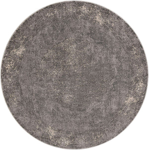 Gray 10' x 10' Portland Round Area Rug 85% Polypropylene & 15% Polyester Vintage Distressed Traditional Carpet for Home Decor for Sale at Rug Engine
