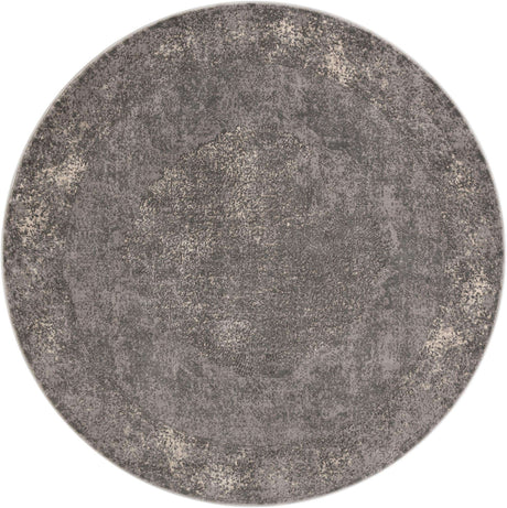 Gray 10' x 10' Portland Round Area Rug 85% Polypropylene & 15% Polyester Vintage Distressed Traditional Carpet for Home Decor for Sale at Rug Engine