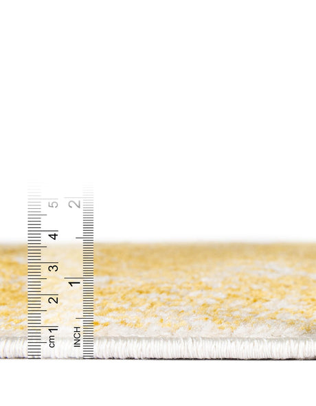 Yellow 12' x 12' Bromley Square Area Rug 100% Polypropylene With Cotton Backing Vintage Distressed Colorful Traditional Carpet for Living Dining Rooms Offices for Sale at Rug Engine