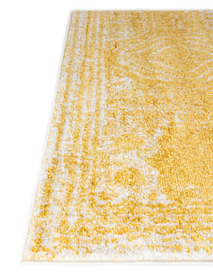 Yellow 12' x 12' Bromley Square Area Rug 100% Polypropylene With Cotton Backing Vintage Distressed Colorful Traditional Carpet for Living Dining Rooms Offices for Sale at Rug Engine