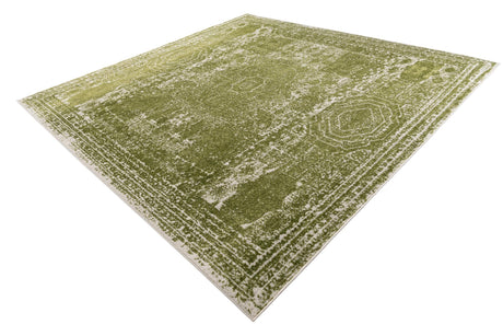 Green 10' x 10' Bromley Square Area Rug 100% Polypropylene With Cotton Backing Vintage Distressed Colorful Traditional Carpet for Living Dining Rooms Offices for Sale at Rug Engine