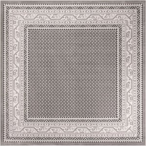 Gray 10' x 10' Williamsburg Square Area Rug 100% Polypropylene With Cotton Backing Durable Easy Clean Stain Resistant Carpet for Sale at Rug Engine