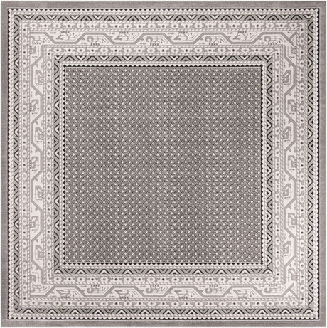 Gray 10' x 10' Williamsburg Square Area Rug 100% Polypropylene With Cotton Backing Durable Easy Clean Stain Resistant Carpet for Sale at Rug Engine