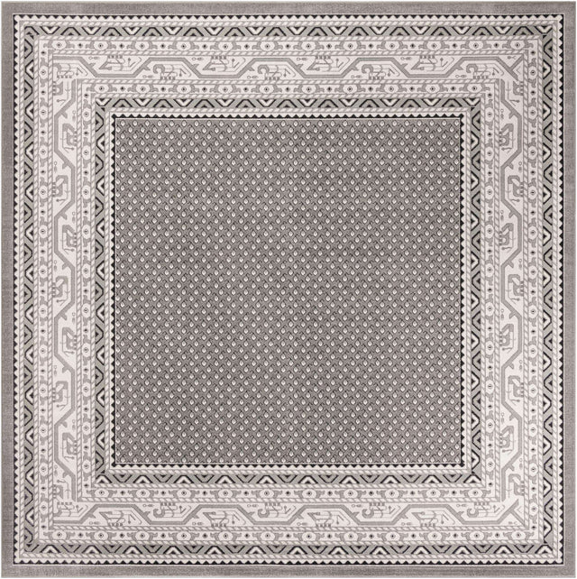 Gray 10' x 10' Williamsburg Square Area Rug 100% Polypropylene With Cotton Backing Durable Easy Clean Stain Resistant Carpet for Sale at Rug Engine