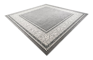 Gray 12' x 12' Williamsburg Square Area Rug 100% Polypropylene With Cotton Backing Durable Easy Clean Stain Resistant Carpet for Sale at Rug Engine