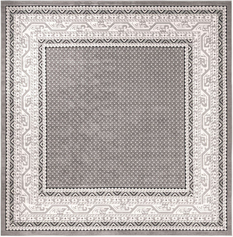 Gray 12' x 12' Williamsburg Square Area Rug 100% Polypropylene With Cotton Backing Durable Easy Clean Stain Resistant Carpet for Sale at Rug Engine