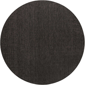 Black 10' x 10' Outdoor Solid Round Area Rug Weather Resistant for Patio, Deck, Terrace, Balcony, Porch 100% Polypropylene Minimalist Waterproof Carpet for Sale at Rug Engine