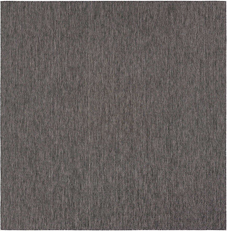 Black 10' x 10' Outdoor Solid Square Area Rug Weather Resistant for Patio, Deck, Terrace, Balcony, Porch