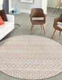 Beige 12' x 12' Moroccan Trellis Round Rug
