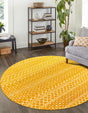 Yellow 10' x 10' Moroccan Trellis Round Rug