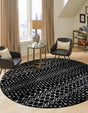 Black 10' x 10' Moroccan Trellis Round Rug