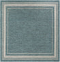 Teal 10' x 10' Outdoor Border Square Area Rug Weather Resistant for Patio, Deck, Terrace, Balcony, Porch 100% Polypropylene Classic Bordered Carpet for Sale at Rug Engine