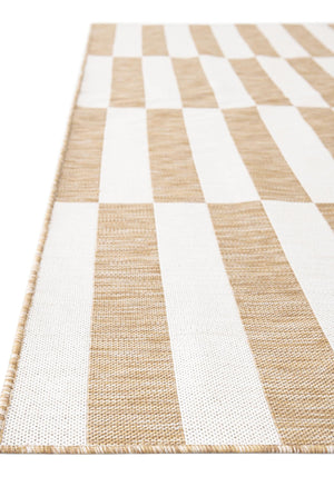 Taupe 10' x 10' Outdoor Striped Square Rug