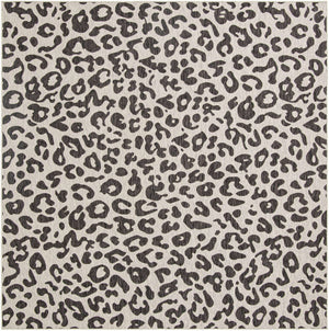 Light Gray 10' x 10' Outdoor Safari Square Area Rug Weather Resistant for Patio, Deck, Terrace, Balcony, Porch Animal Print Wildlife Nature Carpet for Sale at Rug Engine