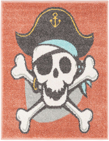 Red 2' 2 x 3' Whimsy Kids Rectangle Rug