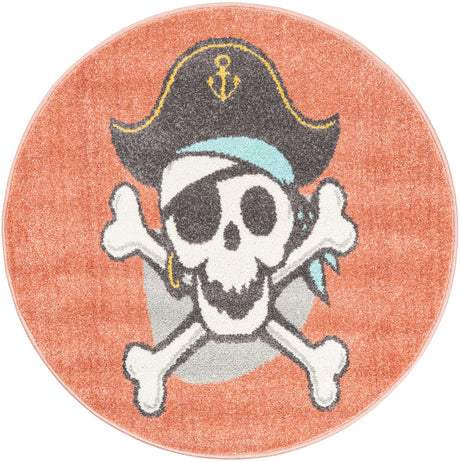 Red 3' 3 x 3' 3 Whimsy Kids Round Rug