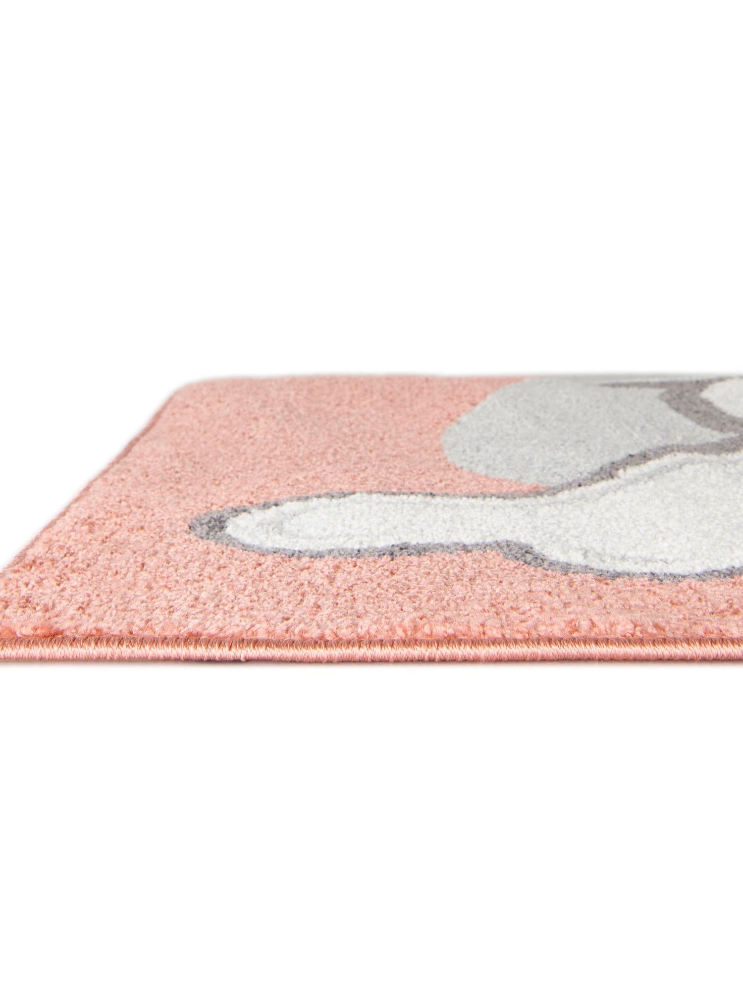 Red 3' 11 x 5' 11 Whimsy Kids Rectangle Area Rug for Baby Nursery, Toddler Playroom,  Bedrooms Playful Fun Design Easy Clean Carpet for Sale at Rug Engine