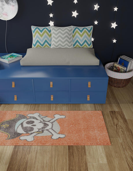 Red 2' 2 x 6' 1 Whimsy Kids Runner Area Rug for Baby Nursery, Toddler Playroom,  Bedrooms Playful Fun Design Easy Clean Carpet for Sale at Rug Engine