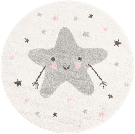 Ivory 3' 3 x 3' 3 Whimsy Kids Round Rug