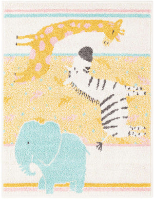 Ivory 2' 2 x 3' Whimsy Kids Rectangle Rug