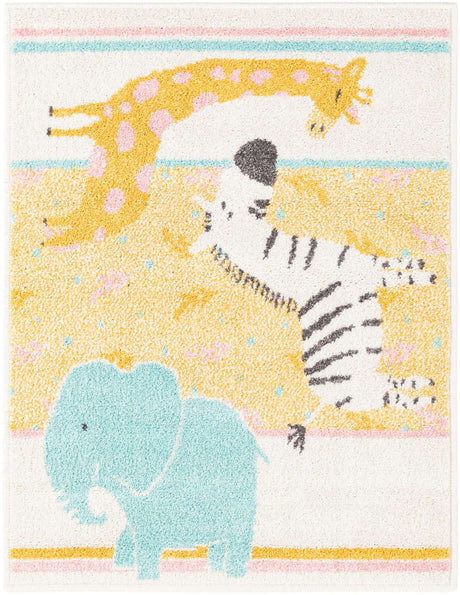 Ivory 2' 2 x 3' Whimsy Kids Rectangle Rug