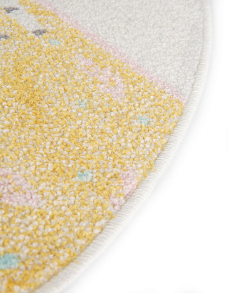 Ivory 7' 10 x 7' 10 Whimsy Kids Round Area Rug for Baby Nursery, Toddler Playroom,  Bedrooms Playful Fun Design Easy Clean Carpet for Sale at Rug Engine