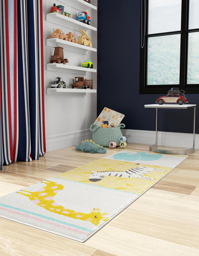 Ivory 2' 2 x 6' 1 Whimsy Kids Runner Rug