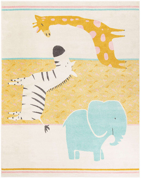 Ivory 8' x 10' Whimsy Kids Rectangle Rug