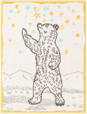Ivory and Gray 2' 2 x 3' Whimsy Kids Rectangle Rug