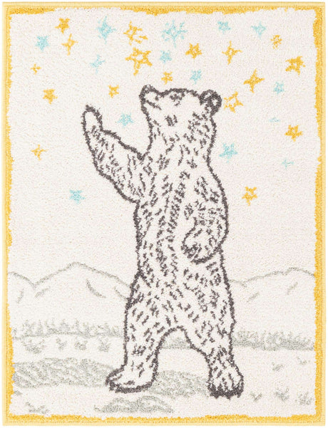 Ivory and Gray 2' 2 x 3' Whimsy Kids Rectangle Rug