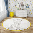 Ivory and Gray 3' 3 x 3' 3 Whimsy Kids Round Rug